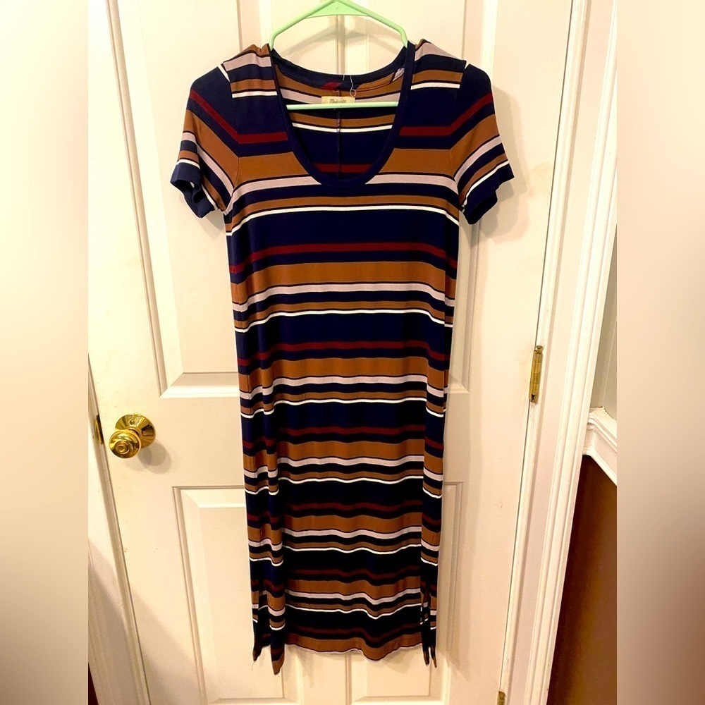 MADEWELL Striped U-Neck Tee Dress